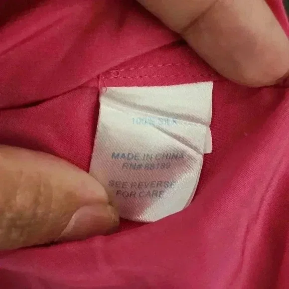 Pink LILLY PULITZER Silk Collared Split Neck Blouse - Picture 8 of 8